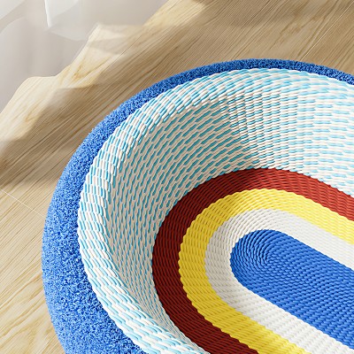 Colored Paper Woven Oval Cat Scratching Board