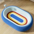 Colored Paper Woven Oval Cat Scratching Board
