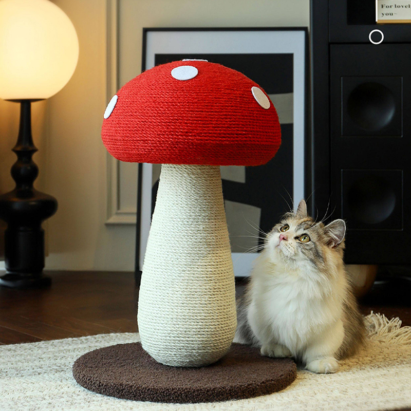 Red Mushroom Cat Scratching Board