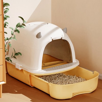 Open Top Litter Box With Drawer