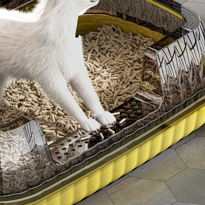 Raised Up Fence Semi Enclosed Litter Box