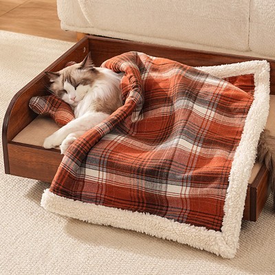Pet Winter Checkered Blanket