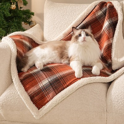 Pet Winter Checkered Blanket