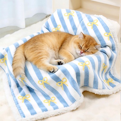 Double Layer Striped Pet Blanket