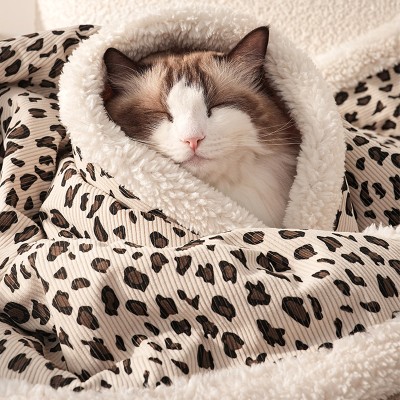 Adorable Leopard Print Pet Blanket