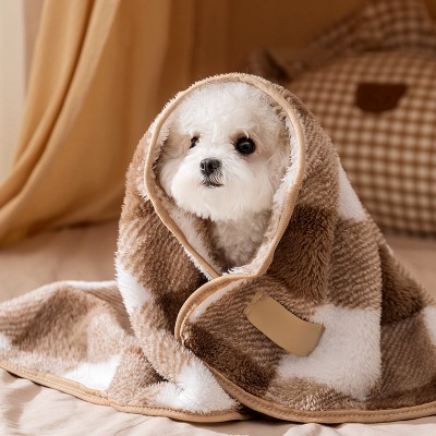 Checkered Plush Pet Blanket