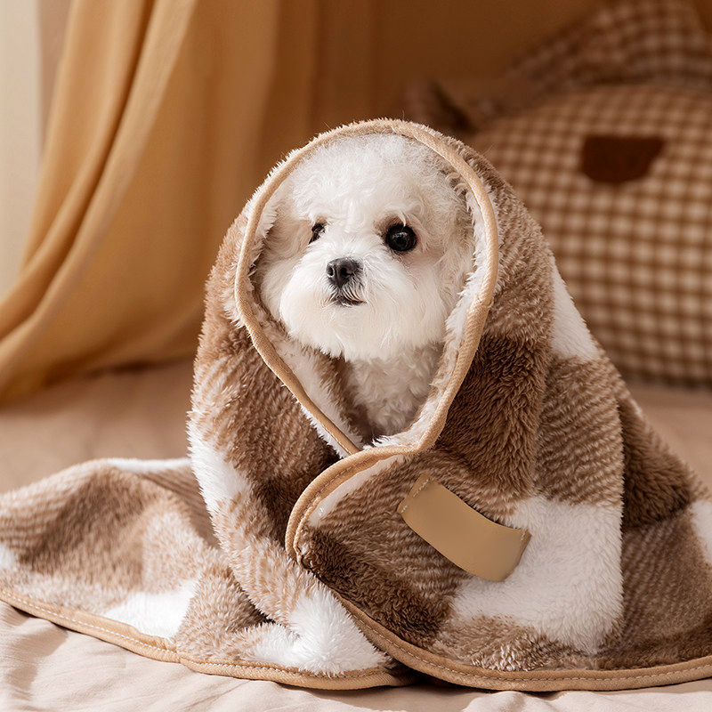 Checkered Plush Pet Blanket