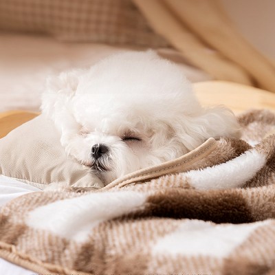 Checkered Plush Pet Blanket