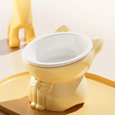 Ceramic Cat Bowl with Neck Support