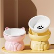 Ceramic Cat Bowl with Neck Support