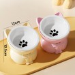 Ceramic Cat Bowl with Neck Support