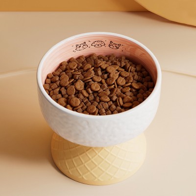 Ceramic High Legged Pet Bowl