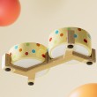 Colorful Polka Dot Ceramic Pet Bowl