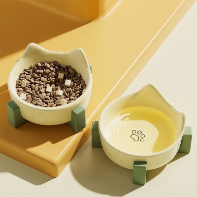 Cat Ear Shaped Ceramic Pet Bowl