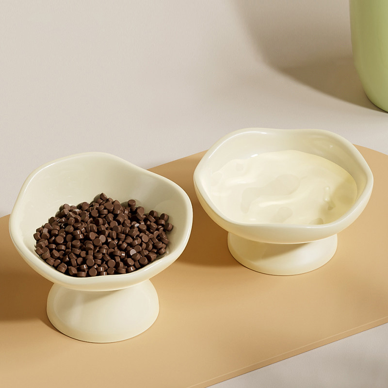 Ceramic Petal Shaped Pet Bowl