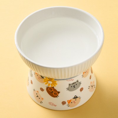 Tall Ceramic Cat Bowl