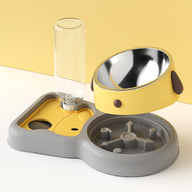 Integrated Food and Water Pet Bowl