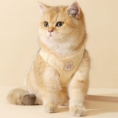 Rabbit Embroidered Chest and Rig Leash Set