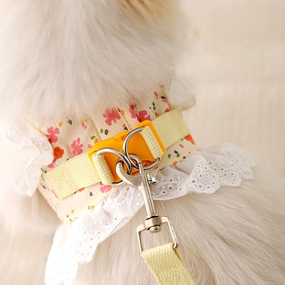 Floral Dress Cat Leash Set