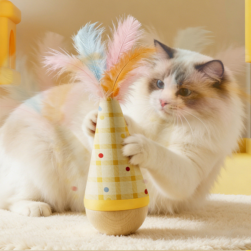 Turkey Feather Tumbler Cat Toy