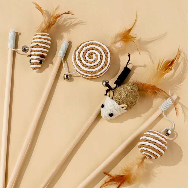 Five-Piece Handmade Wooden Cat Tweeter Set