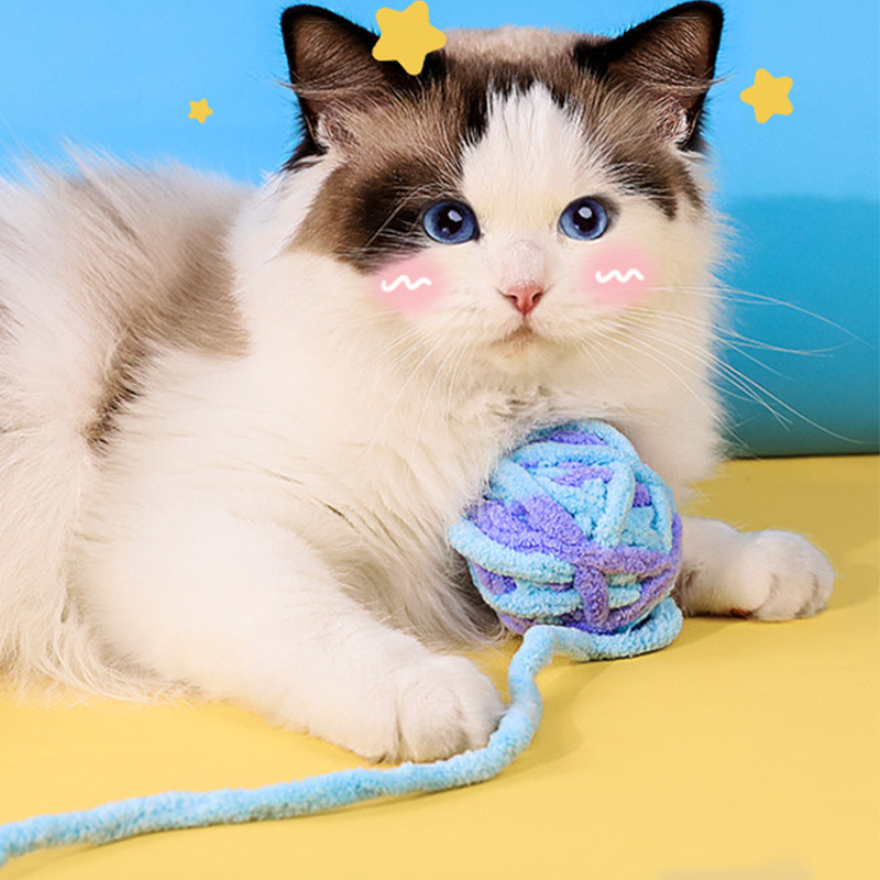 Knitted Yarn Ball Cat Toy