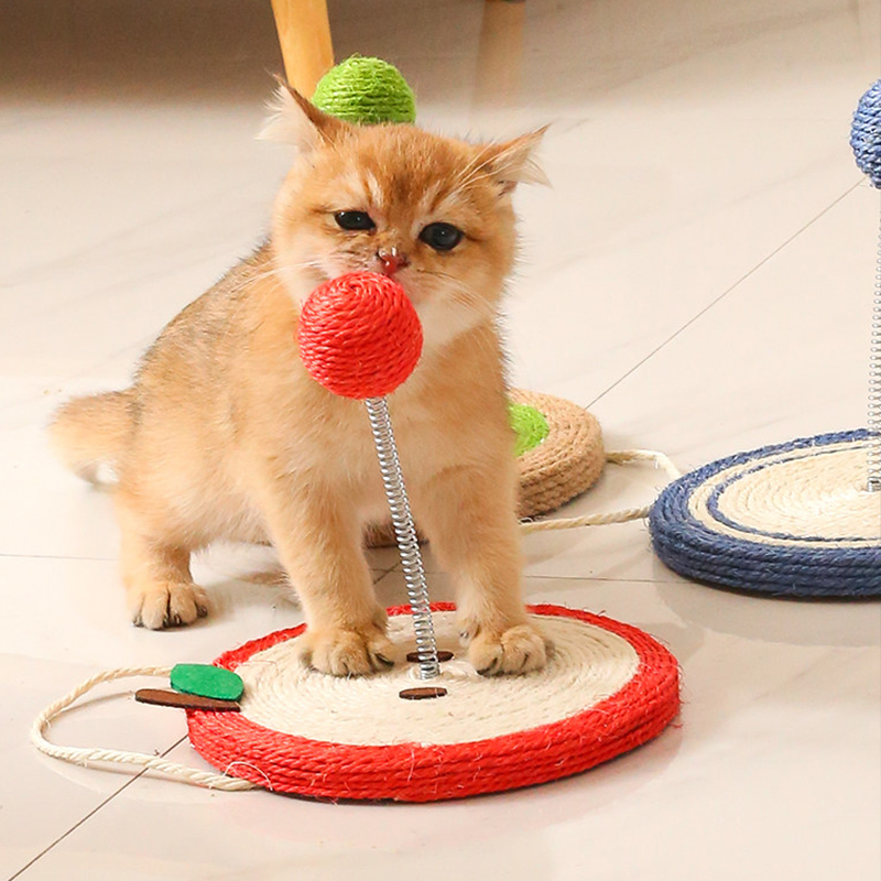 Sisal Scratching Board Spring Ball Cat Toy