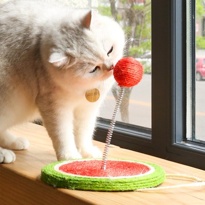 Sisal Scratching Board Spring Ball Cat Toy