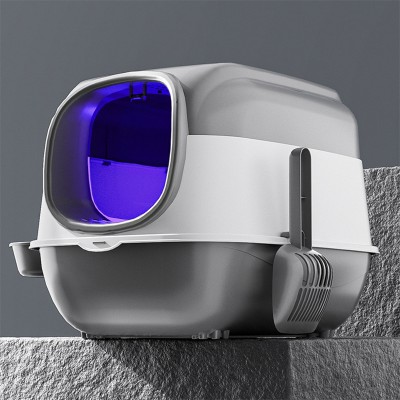 Fully Enclosed Cat Litter Box with UV Sterilization and Odor Control