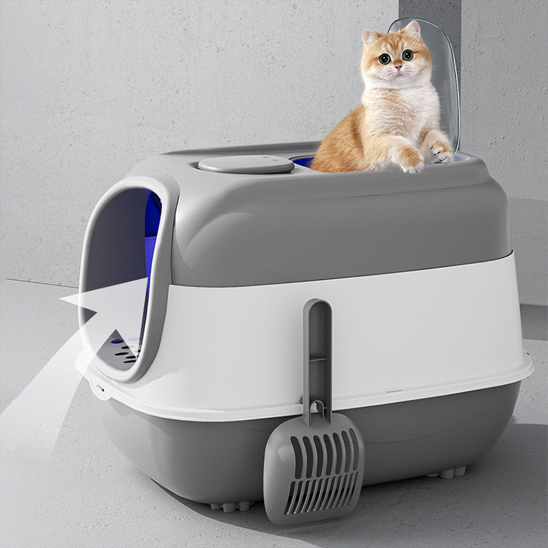 Fully Enclosed Cat Litter Box with UV Sterilization and Odor Control