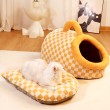 Color Blocked Checkered Handheld Cat Bed