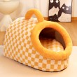Color Blocked Checkered Handheld Cat Bed