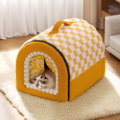 Checkered Fully Enclosed Cat Bed