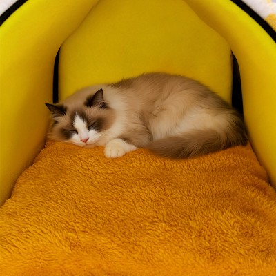 Checkered Fully Enclosed Cat Bed