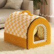 Checkered Fully Enclosed Cat Bed