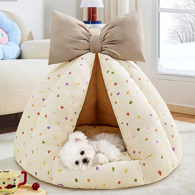 Pumpkin Pet Bed with Bow