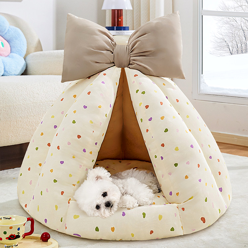 Pumpkin Pet Bed with Bow