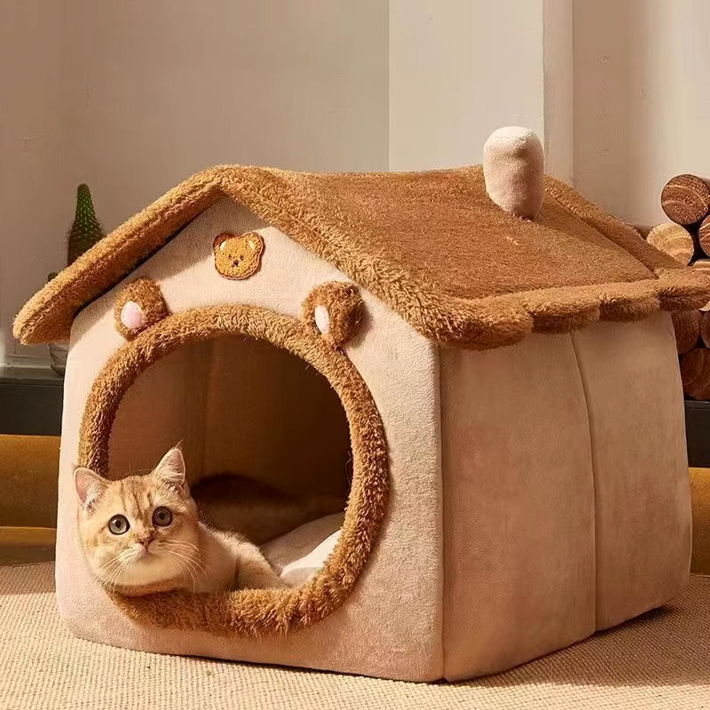 Warm and Thickened House Style Pet Bed