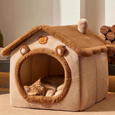 Warm and Thickened House Style Pet Bed